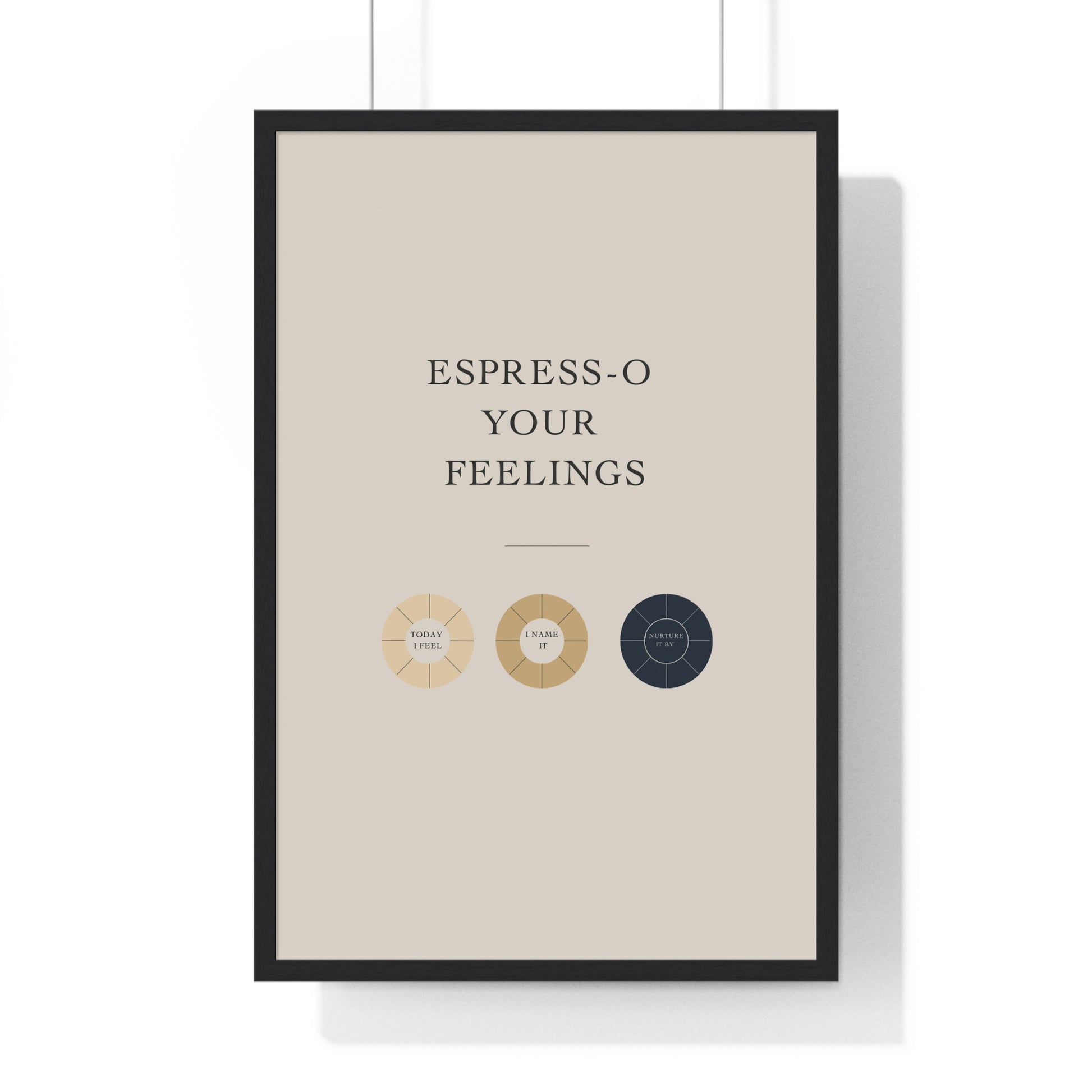 Framed Espresso Your Feelings Poster, Coffee Lover Wall Art, Gift for Barista, Home Decor, Kitchen Wall Art, Coffee-Themed Decor