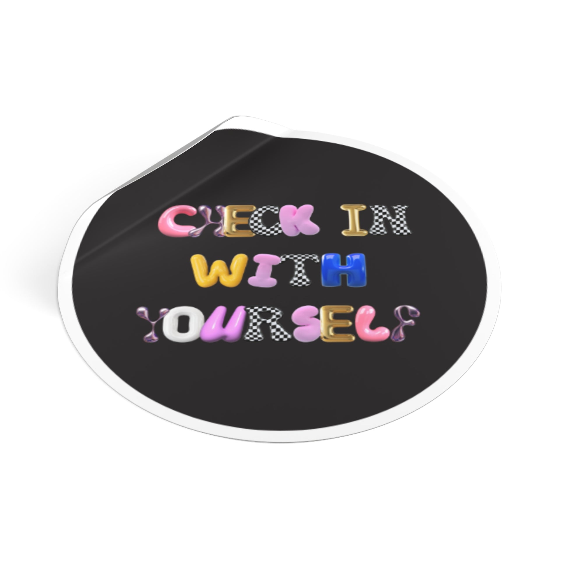 Check In With Yourself Sticker | Mental Health Reminder Vinyl Decal | Therapy-Inspired Self-Care Sticker | Laptop Water Bottle Journal
