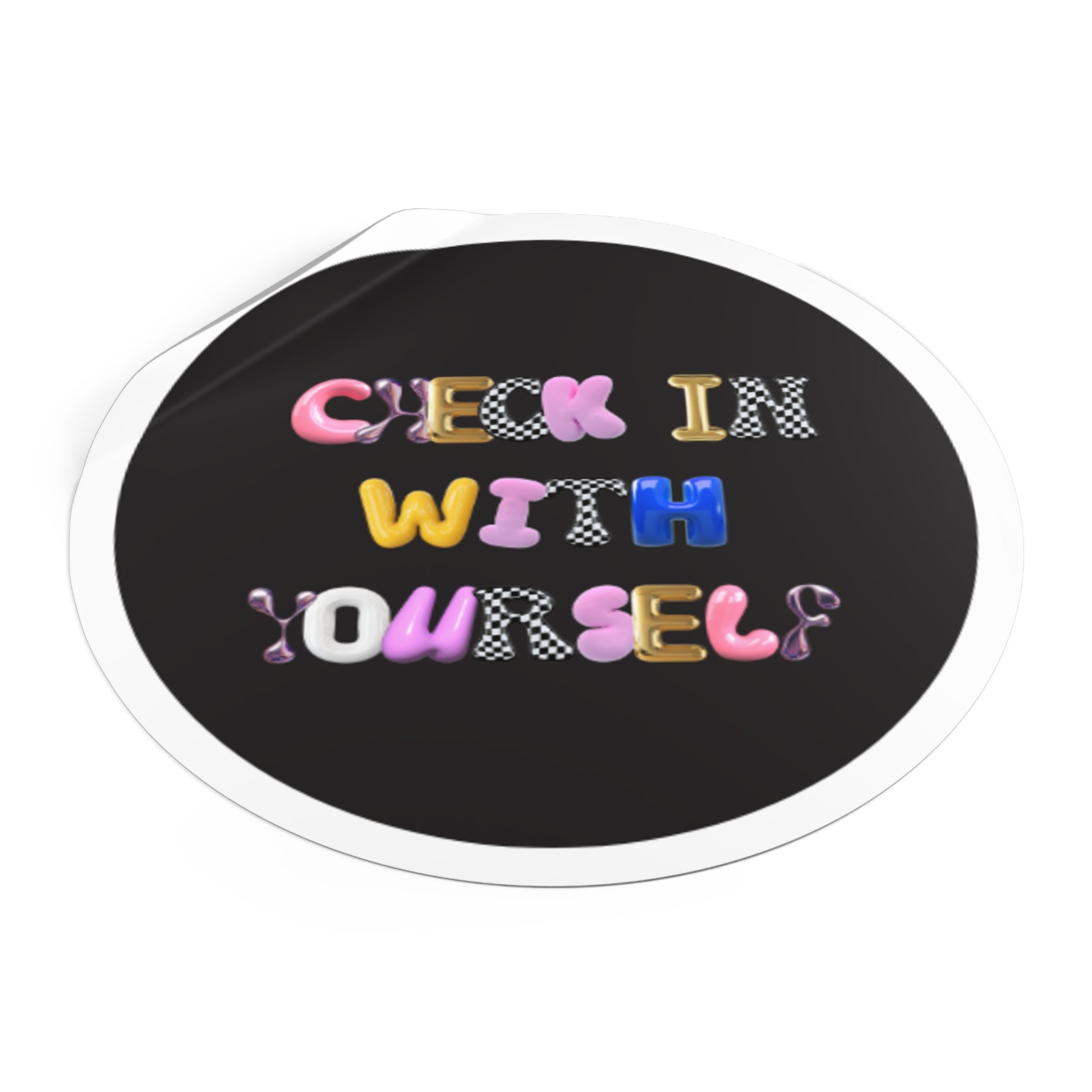 Check In With Yourself Sticker | Mental Health Reminder Vinyl Decal | Therapy-Inspired Self-Care Sticker | Laptop Water Bottle Journal
