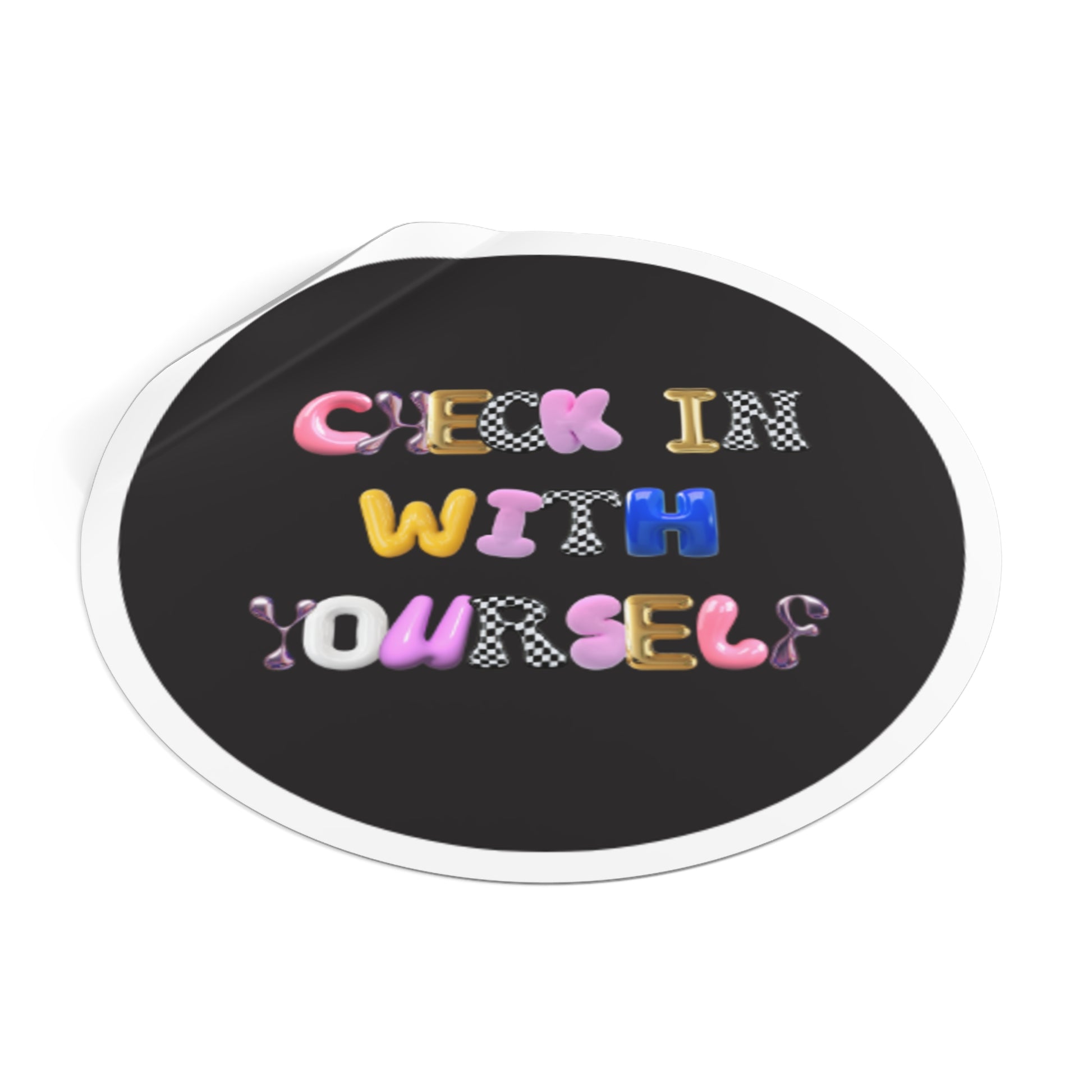 Check In With Yourself Sticker | Mental Health Reminder Vinyl Decal | Therapy-Inspired Self-Care Sticker | Laptop Water Bottle Journal