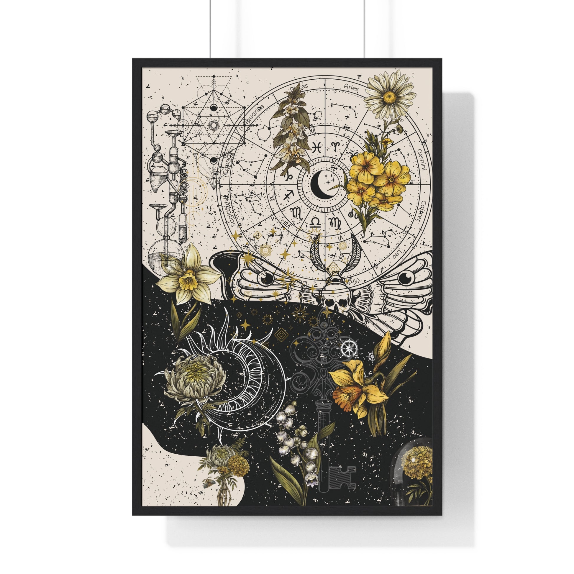 Framed Botanical Themed Vertical Poster, Wall Art, Home Decor, Nature Prints, Gift for Art Lovers, Vintage Style Decoration