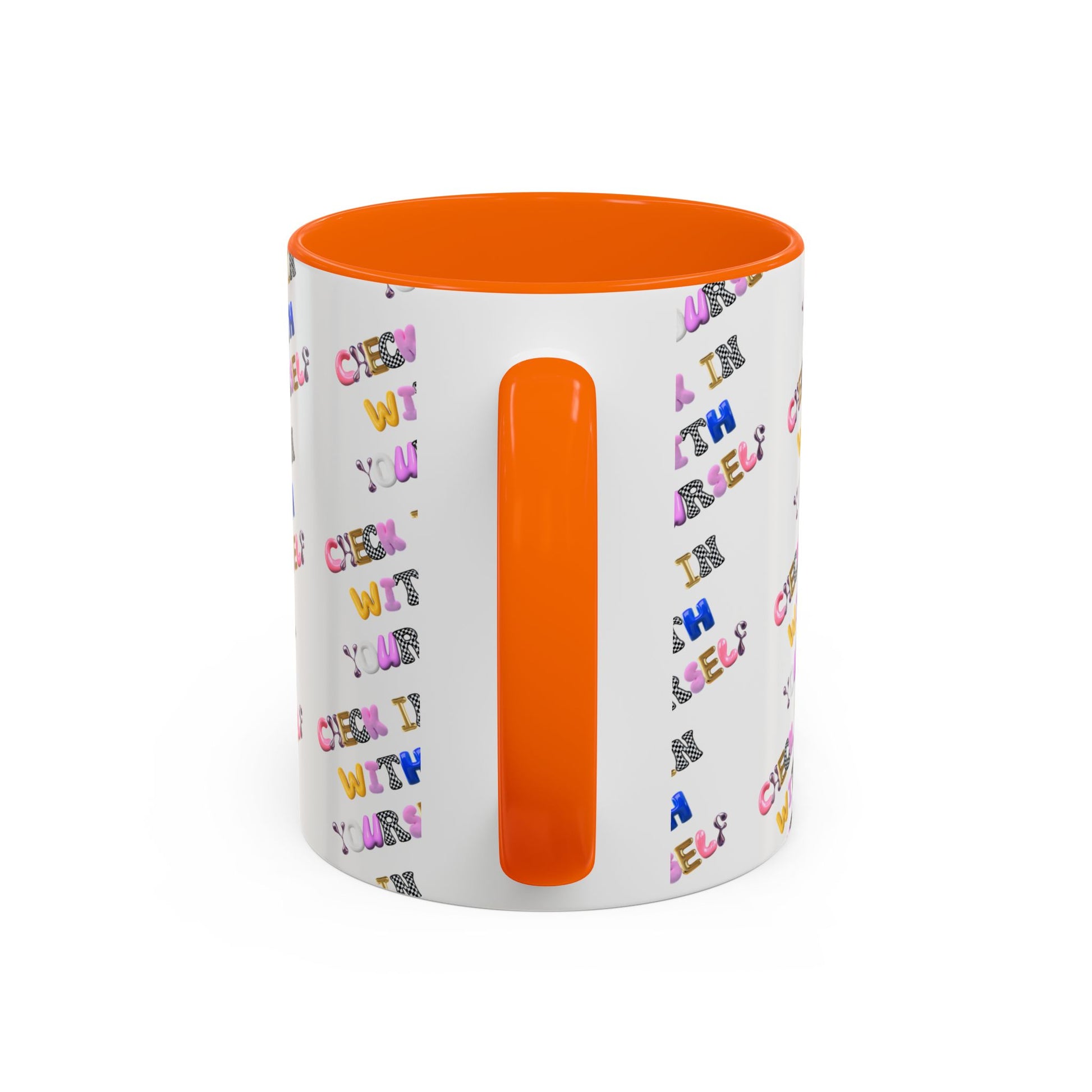 Check in With Yourself Bubble Letter Mug | Mental Health Coffee Cup | Emotional Wellness Gift | Self-Care Reminder | Therapy Office Mug