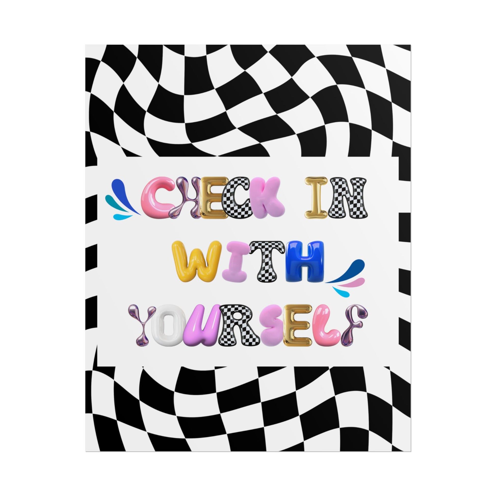 Rolled Bubble Letter Poster | Mental Health Awareness Art | Feel-Good Emotional Wellness Art in Blob