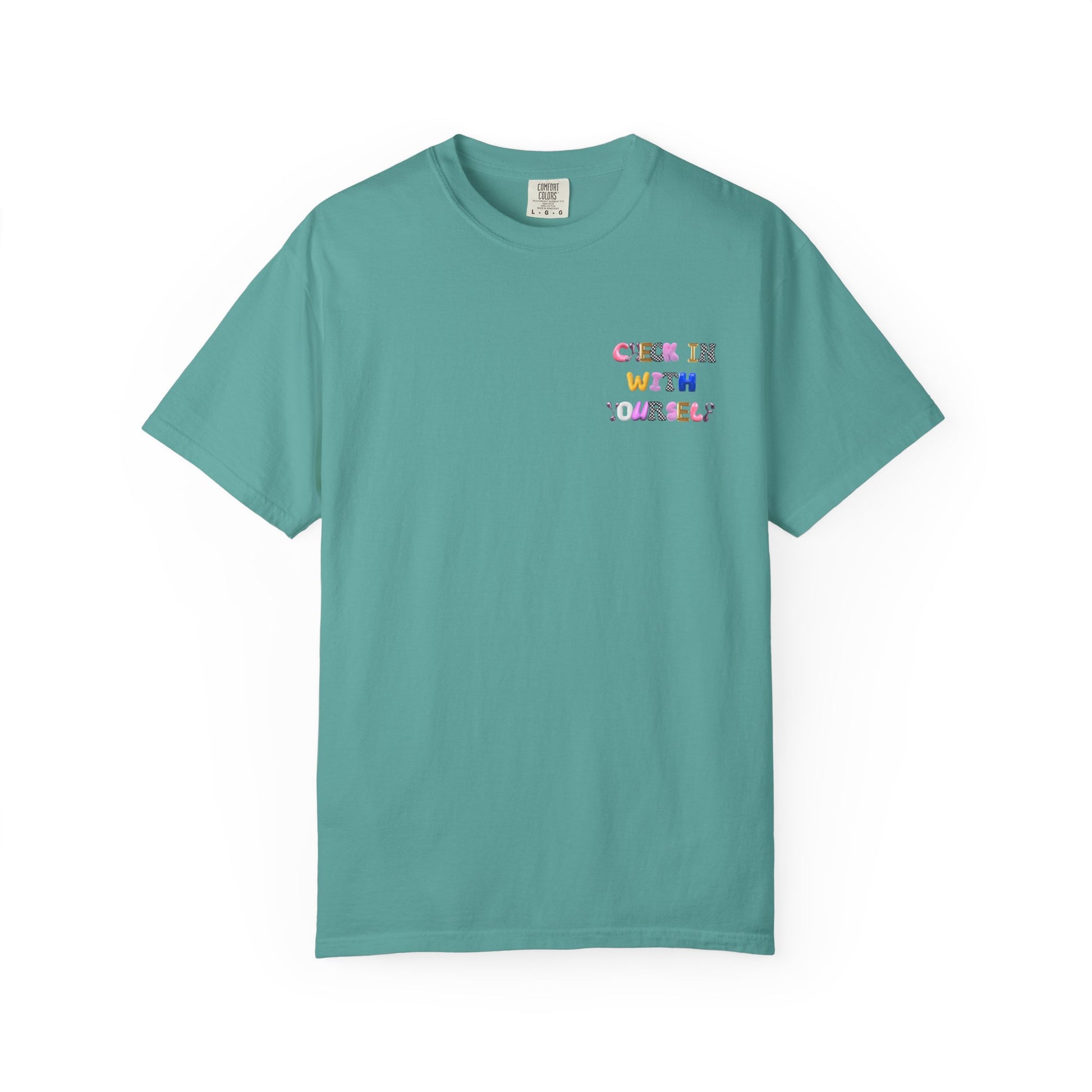Check In With Yourself Bubble Letter T-Shirt | Unisex Mental Health Tee | Affirmation Unisex T-Shirt Gift