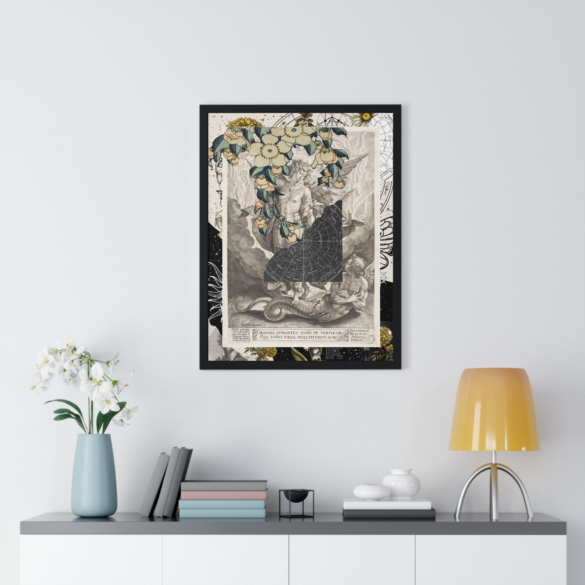 Vintage-Inspired Vertical Framed Poster, Art Decor, Wall Art, Gift for Home, Botanical Illustrations, Alchemy Renaissance Artwork