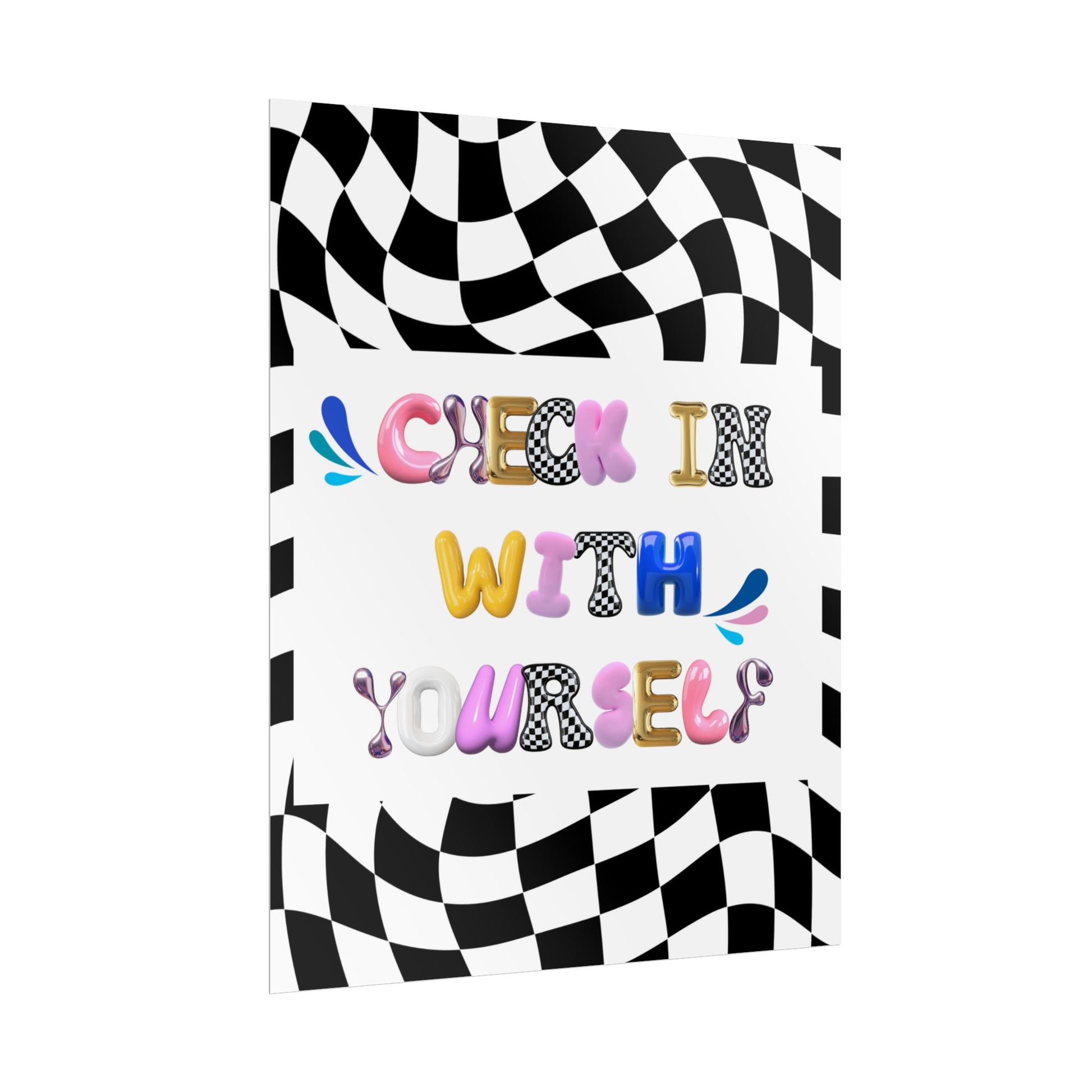 Rolled Bubble Letter Poster | Mental Health Awareness Art | Feel-Good Emotional Wellness Art in Blob