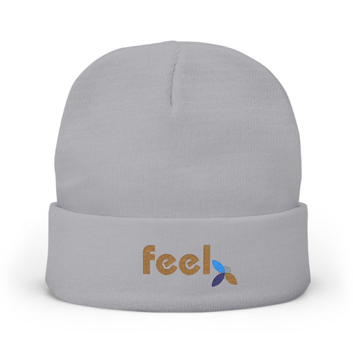 Bauhaus FEEL Embroidered Knit Beanie | Emotional Wellness Gift | One Word Quote | Unisex | Streetwear + Slow Living
