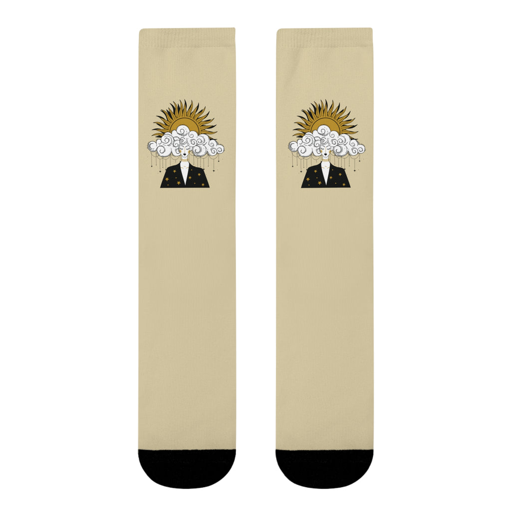 Divine Feminine Meditation Among Stars Grounding Socks | Celestial Journaling Accessories | Meditation Clothing | Yoga socks