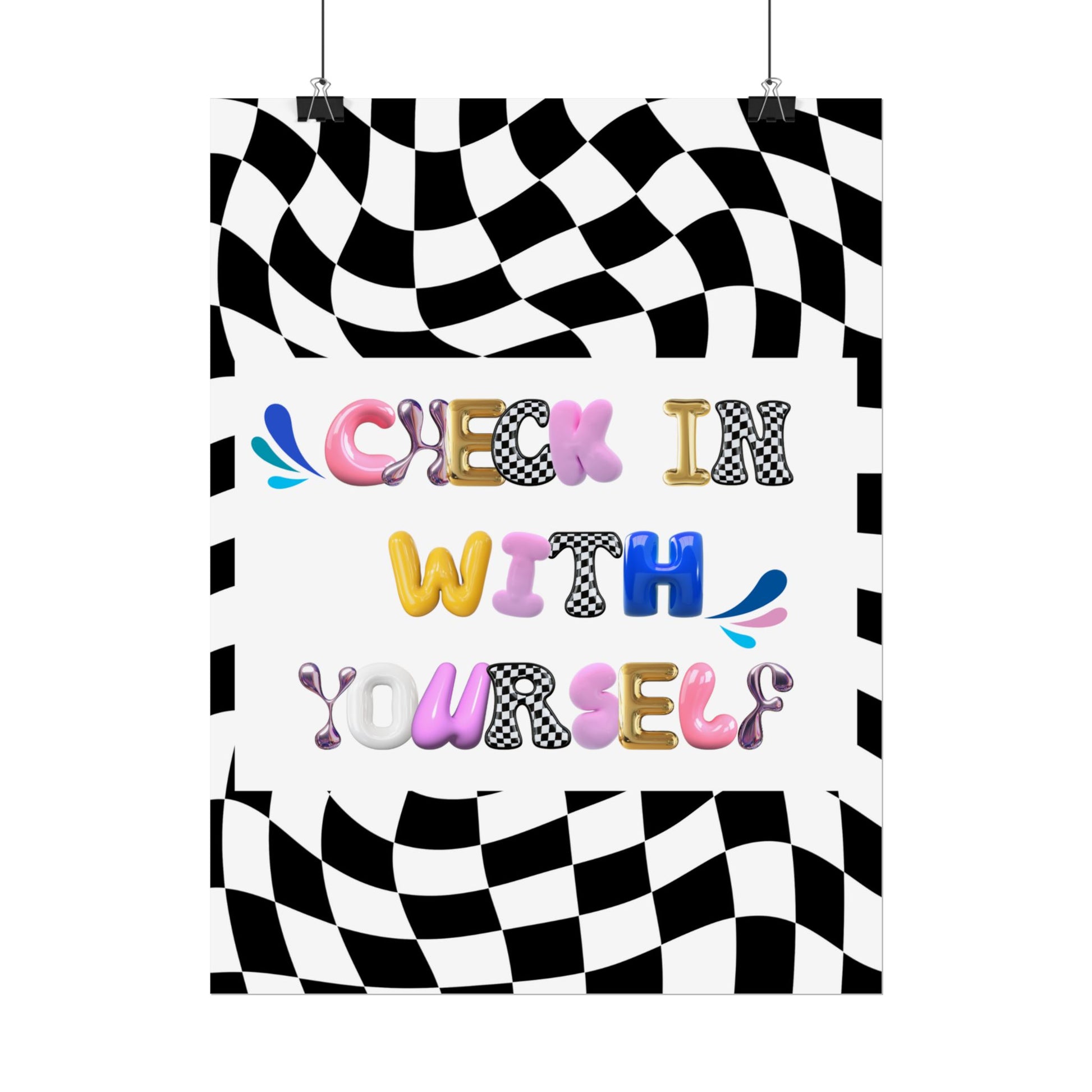 Rolled Bubble Letter Poster | Mental Health Awareness Art | Feel-Good Emotional Wellness Art in Blob