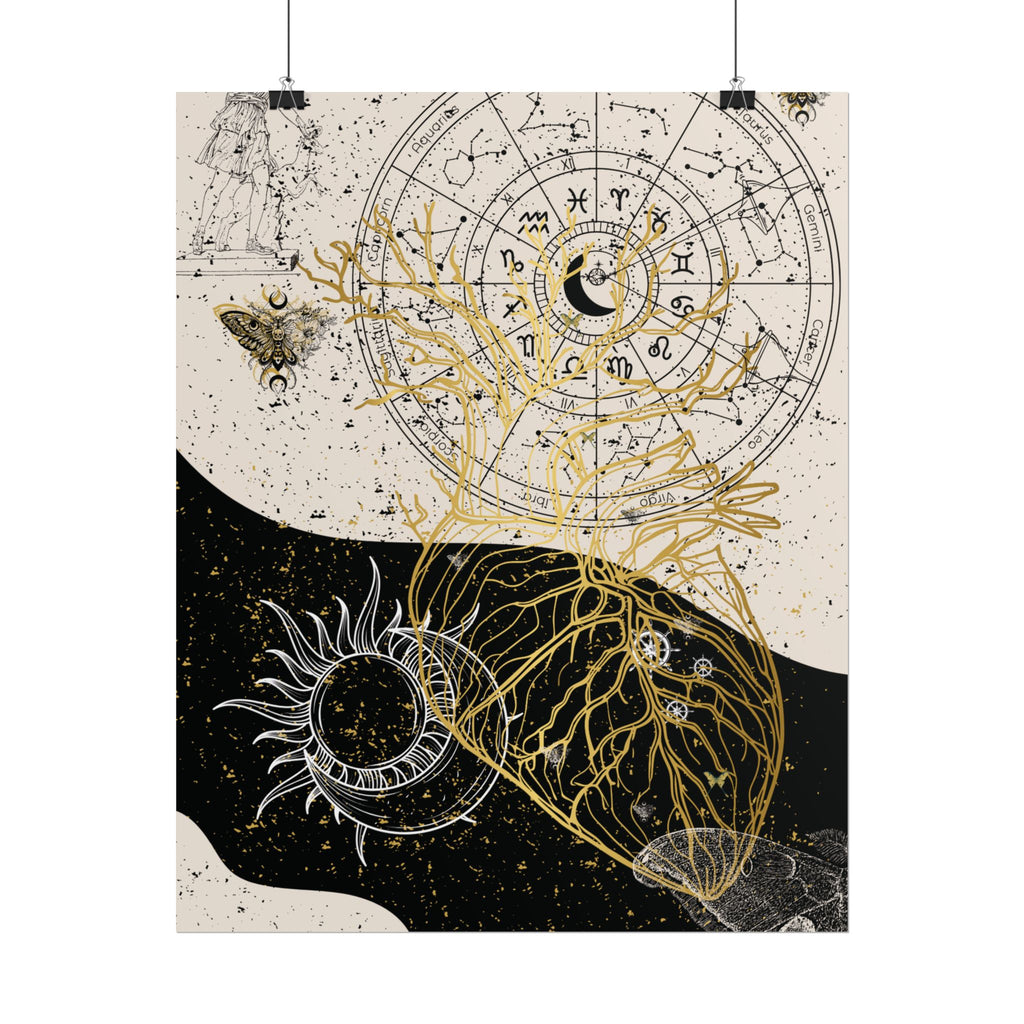 Rolled Posters | Astrological Art Print, Celestial Wall Decor, Zodiac Poster, Astrology Gift, Horoscope Art, Bohemian Home Decor