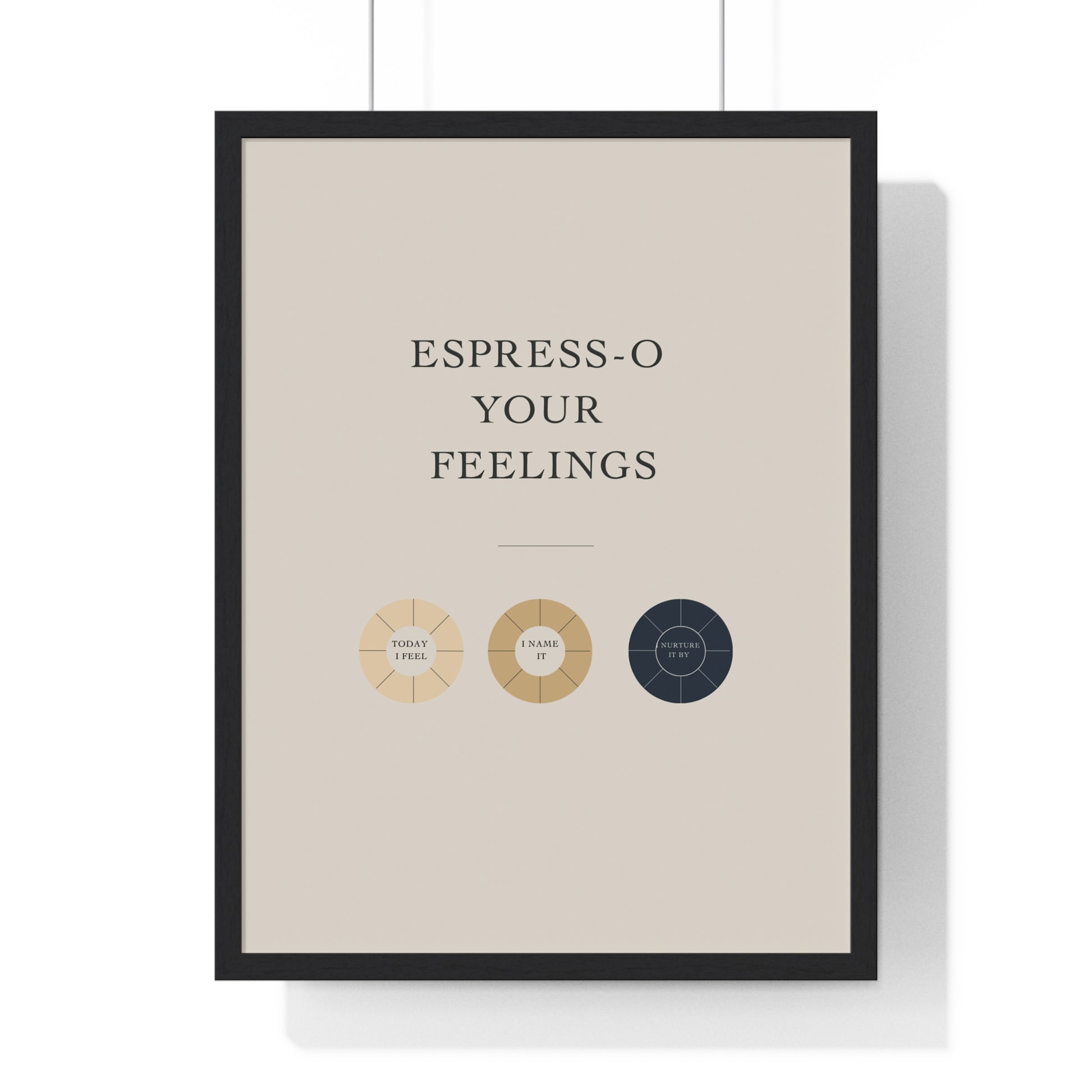 Framed Espresso Your Feelings Poster, Coffee Lover Wall Art, Gift for Barista, Home Decor, Kitchen Wall Art, Coffee-Themed Decor