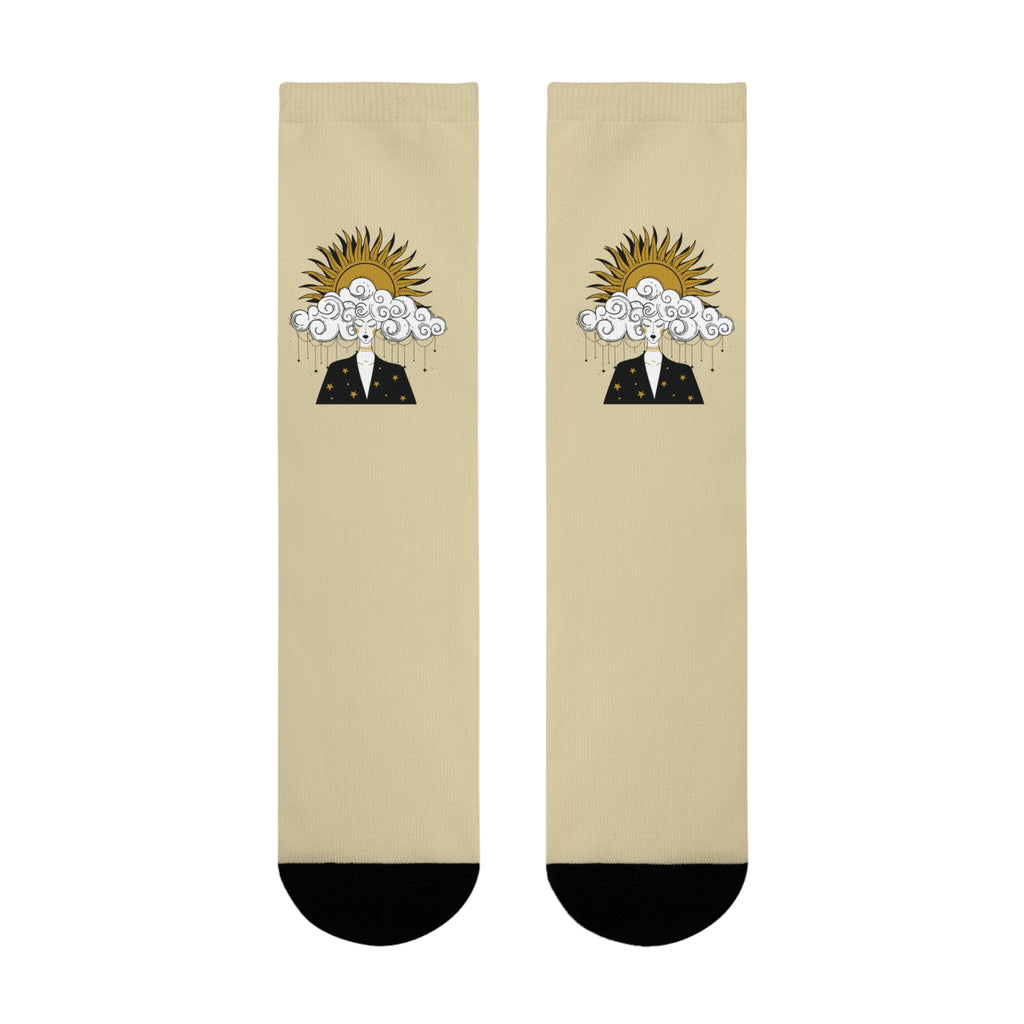 Divine Feminine Meditation Among Stars Grounding Socks | Celestial Journaling Accessories | Meditation Clothing | Yoga socks