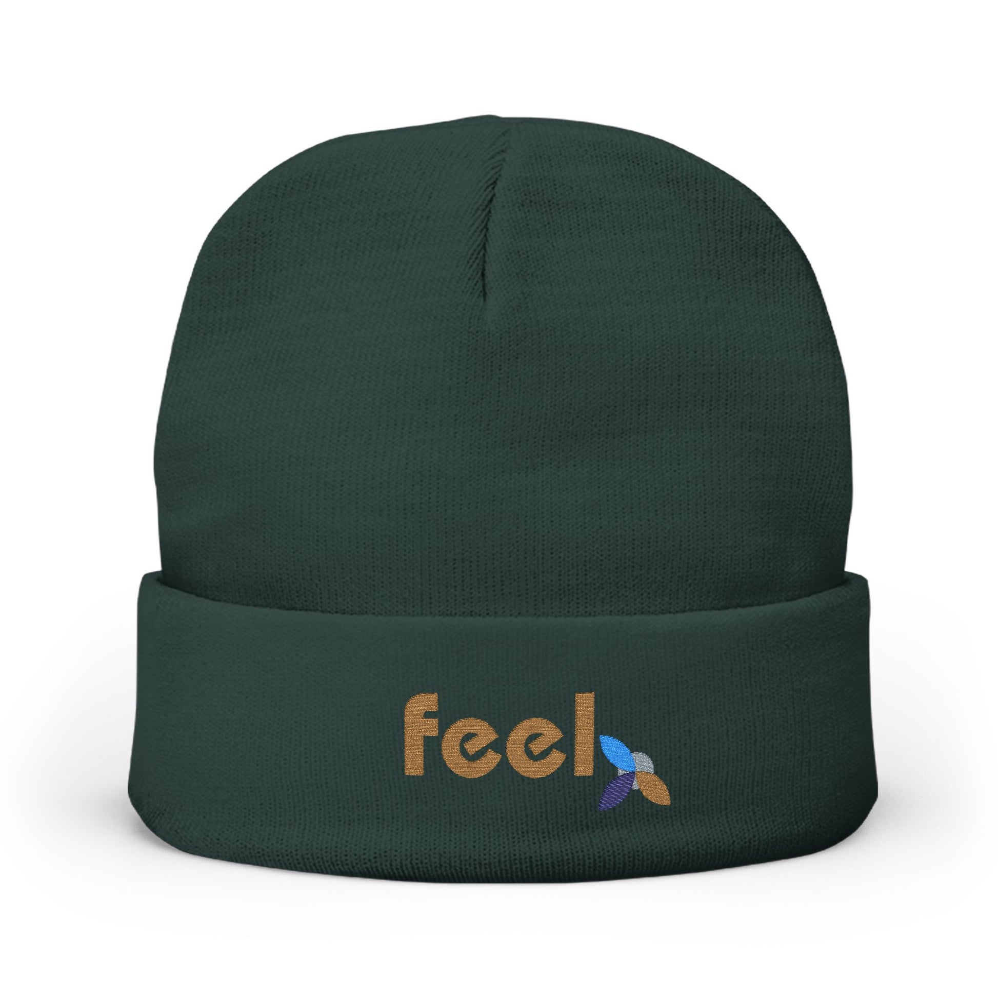 Bauhaus FEEL Embroidered Knit Beanie | Emotional Wellness Gift | One Word Quote | Unisex | Streetwear + Slow Living