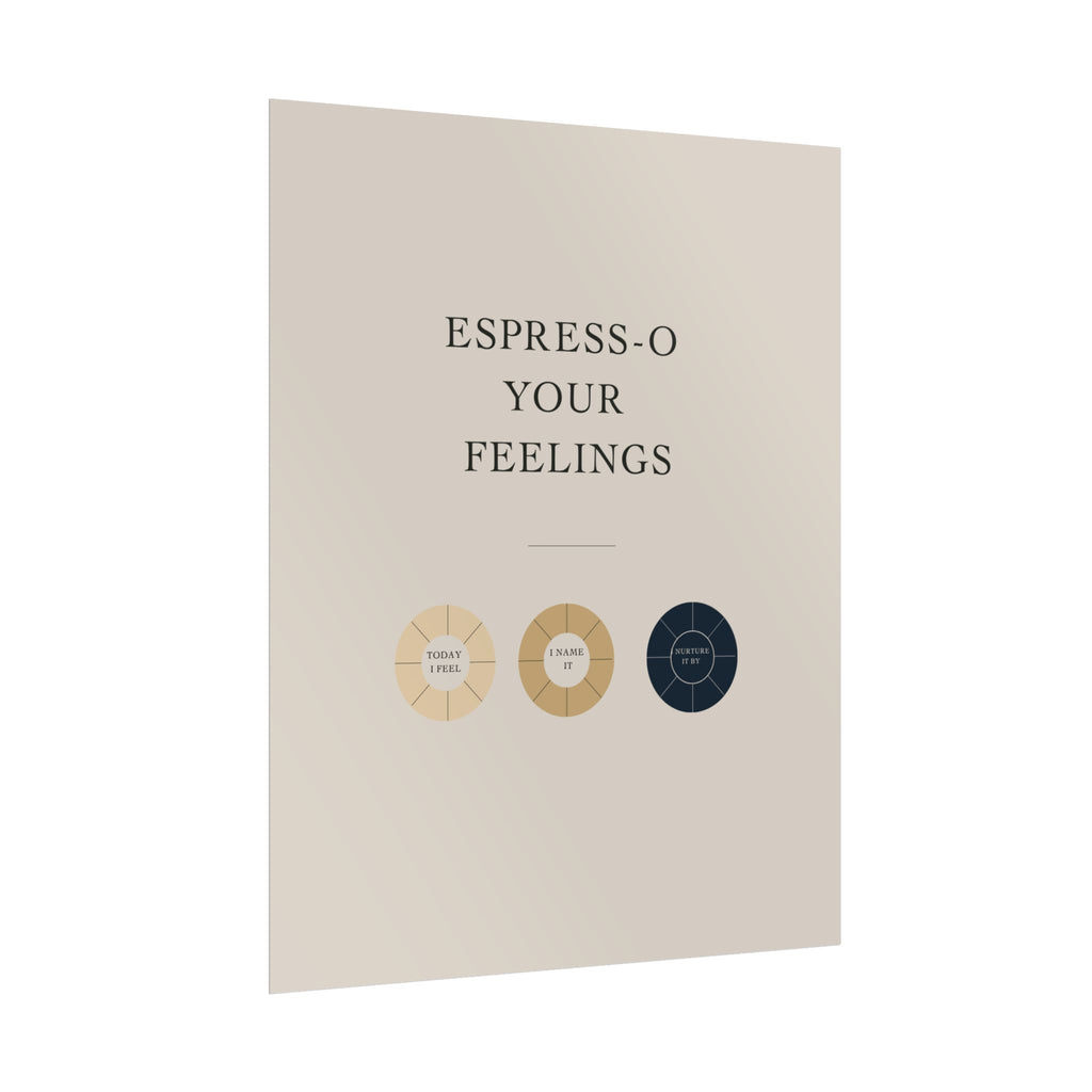 Rolled Coffee Poster Espresso Your Feelings Wall Art, Coffee Decor, Mood Chart Poster,  Therapy Room Art