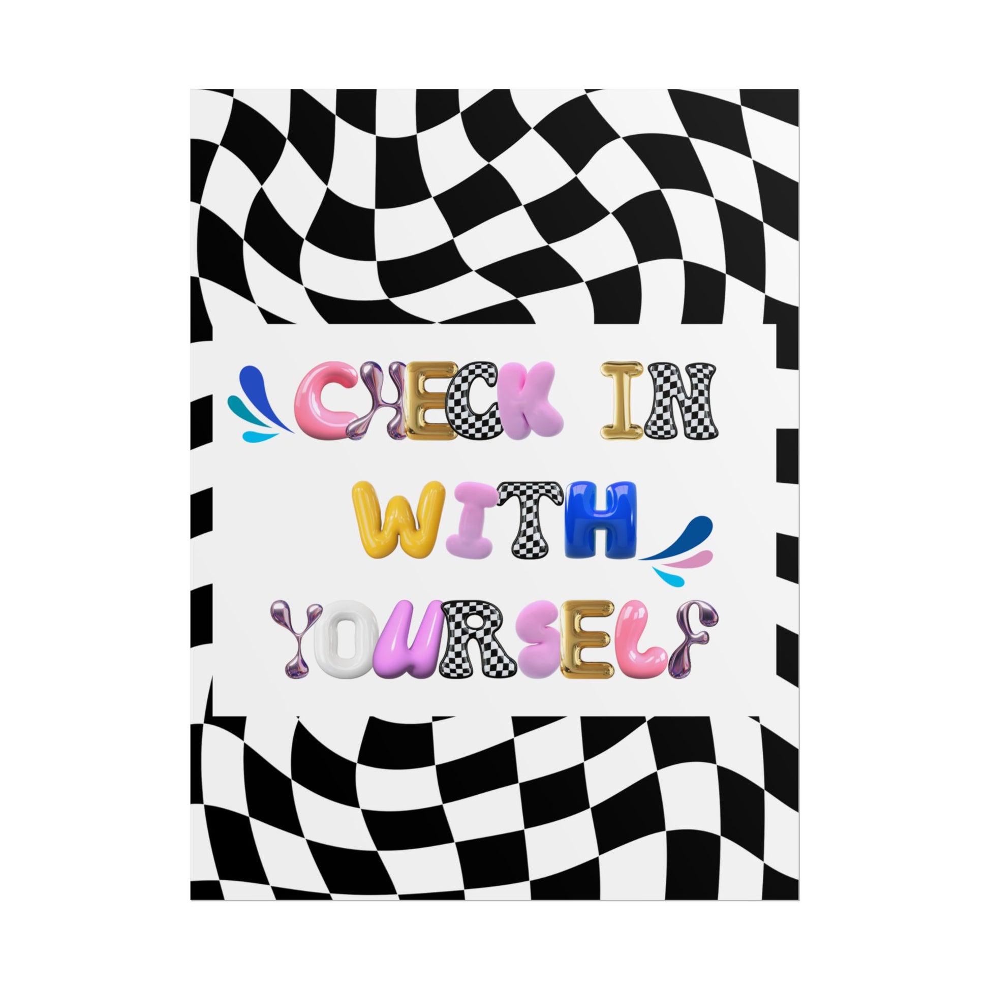 Rolled Bubble Letter Poster | Mental Health Awareness Art | Feel-Good Emotional Wellness Art in Blob