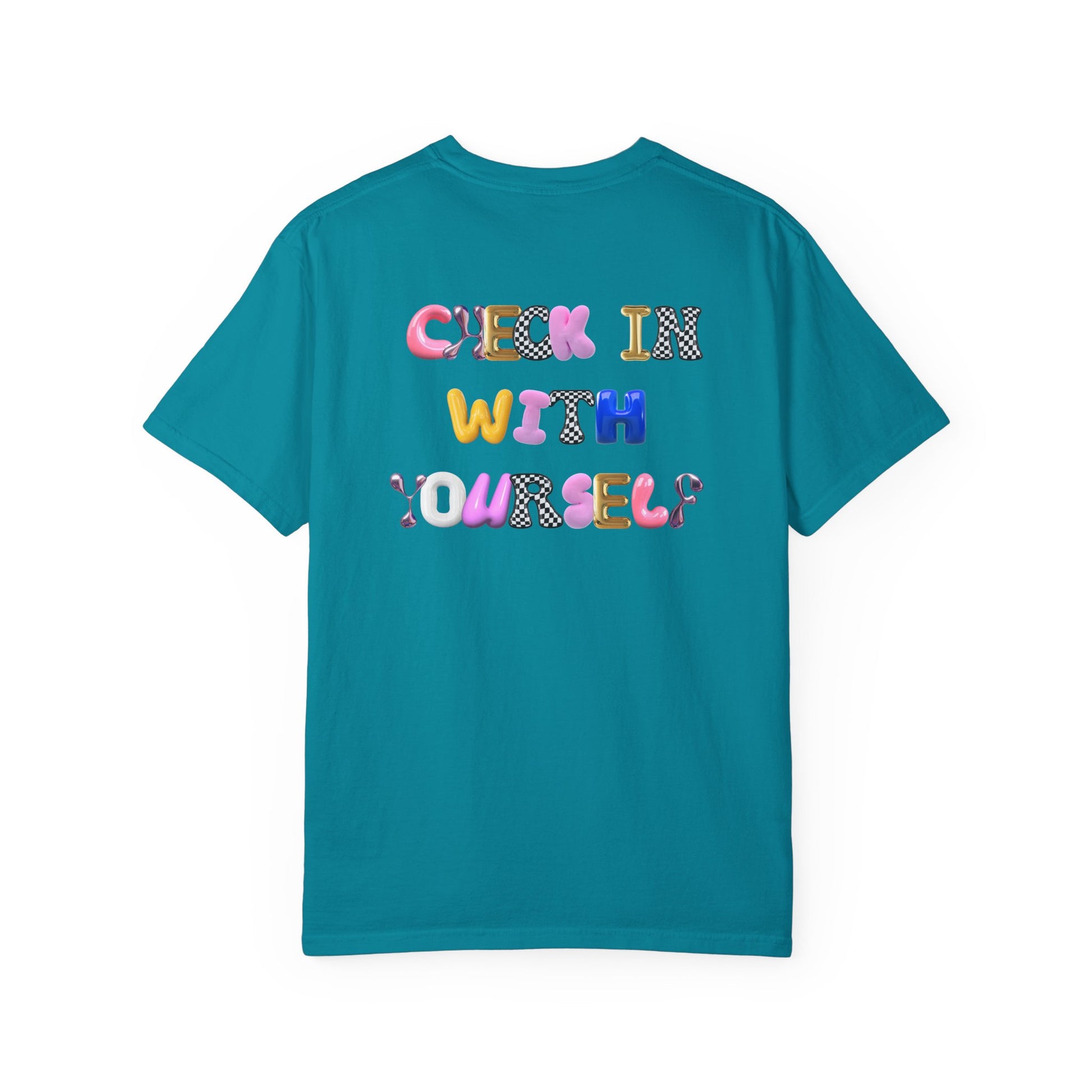 Check In With Yourself Bubble Letter T-Shirt | Unisex Mental Health Tee | Affirmation Unisex T-Shirt Gift