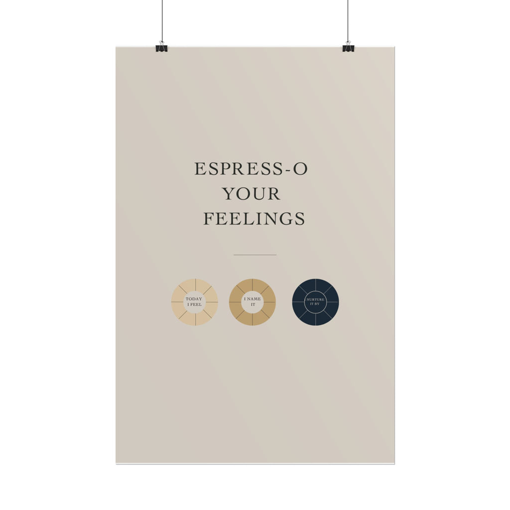 Rolled Coffee Poster Espresso Your Feelings Wall Art, Coffee Decor, Mood Chart Poster,  Therapy Room Art
