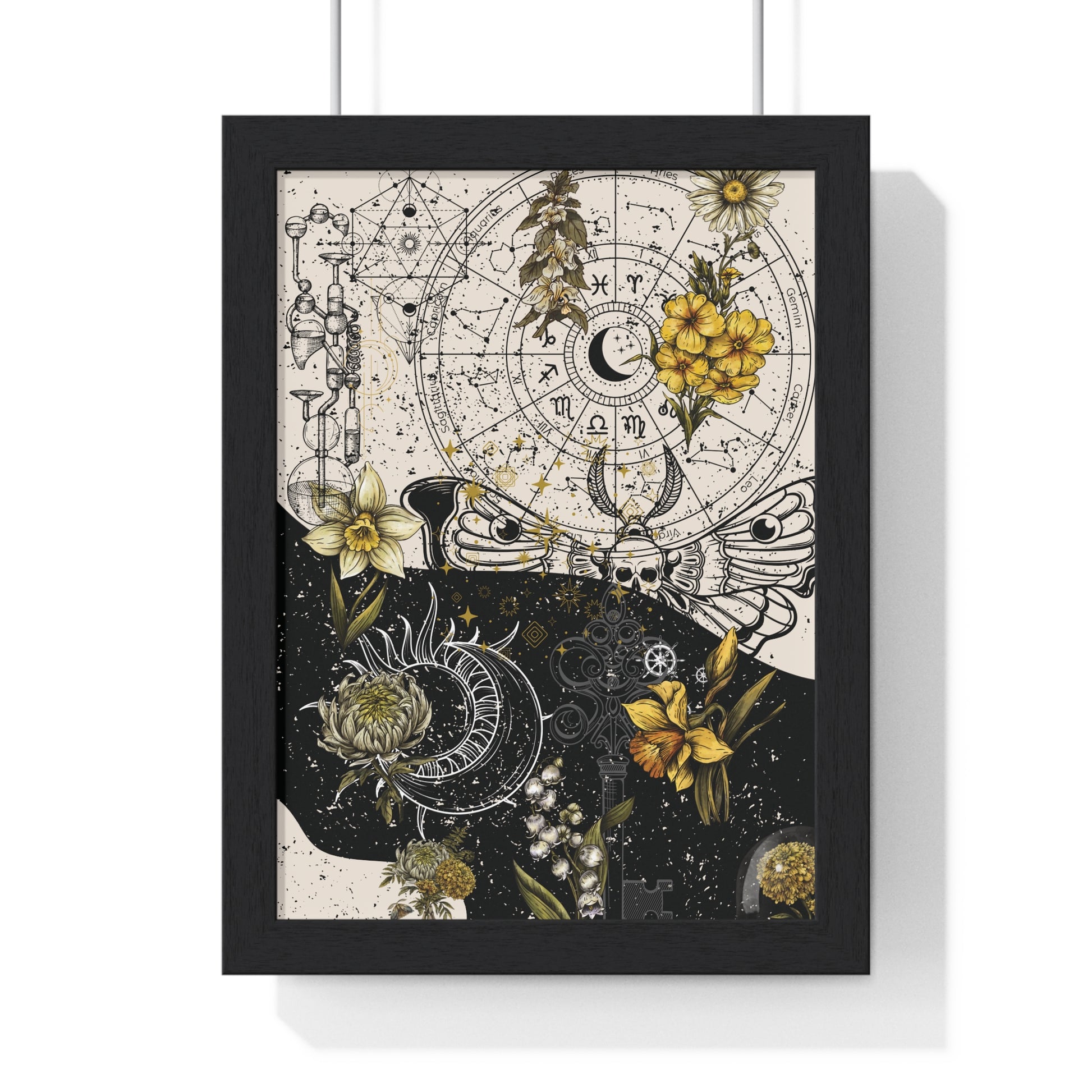 Framed Botanical Themed Vertical Poster, Wall Art, Home Decor, Nature Prints, Gift for Art Lovers, Vintage Style Decoration