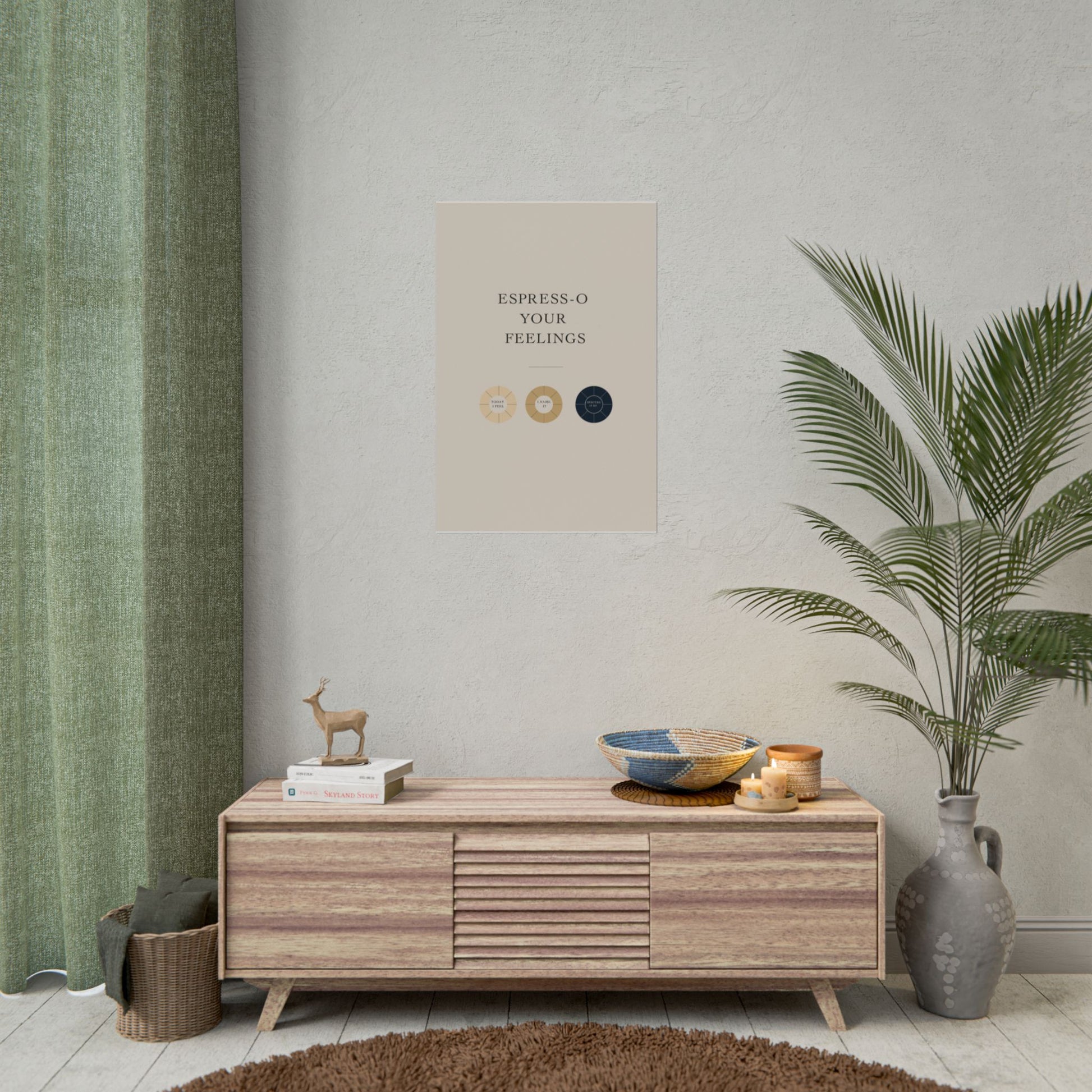 Rolled Coffee Poster Espresso Your Feelings Wall Art, Coffee Decor, Mood Chart Poster,  Therapy Room Art