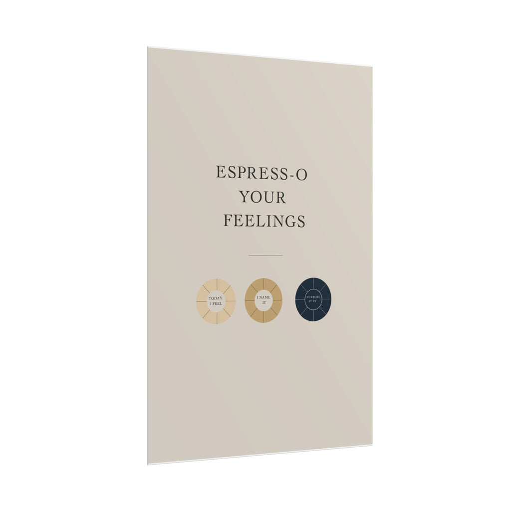 Rolled Coffee Poster Espresso Your Feelings Wall Art, Coffee Decor, Mood Chart Poster,  Therapy Room Art