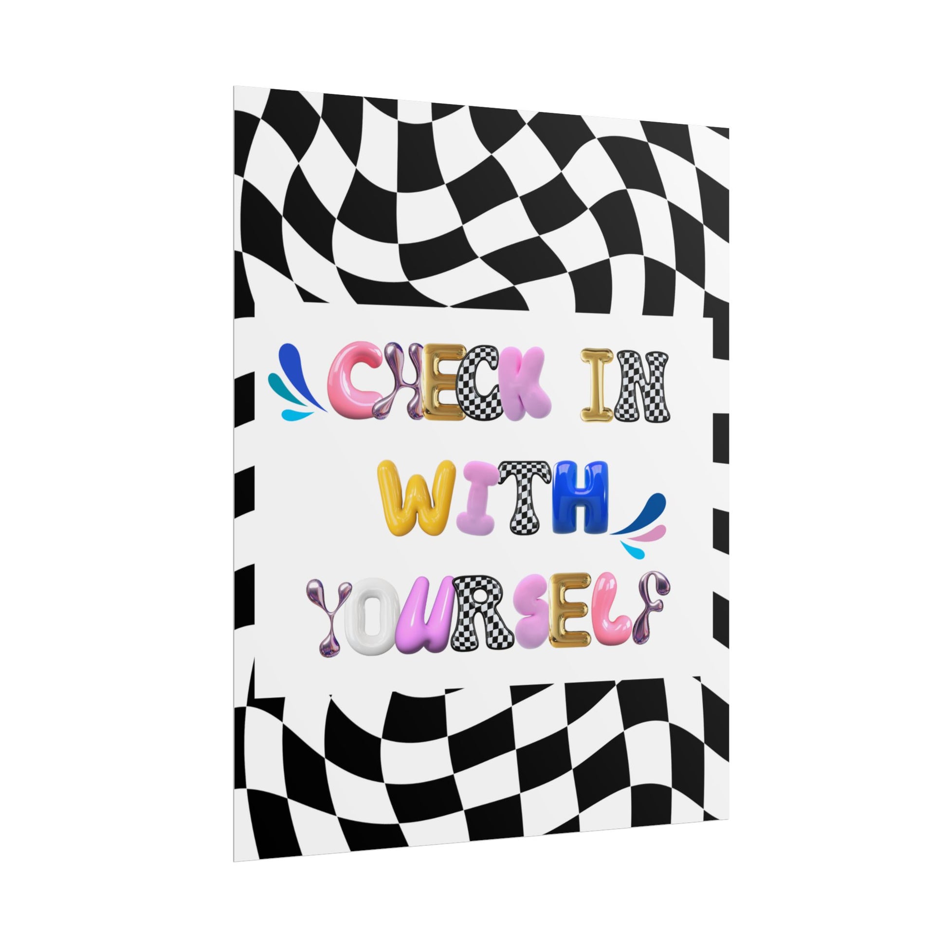 Rolled Bubble Letter Poster | Mental Health Awareness Art | Feel-Good Emotional Wellness Art in Blob