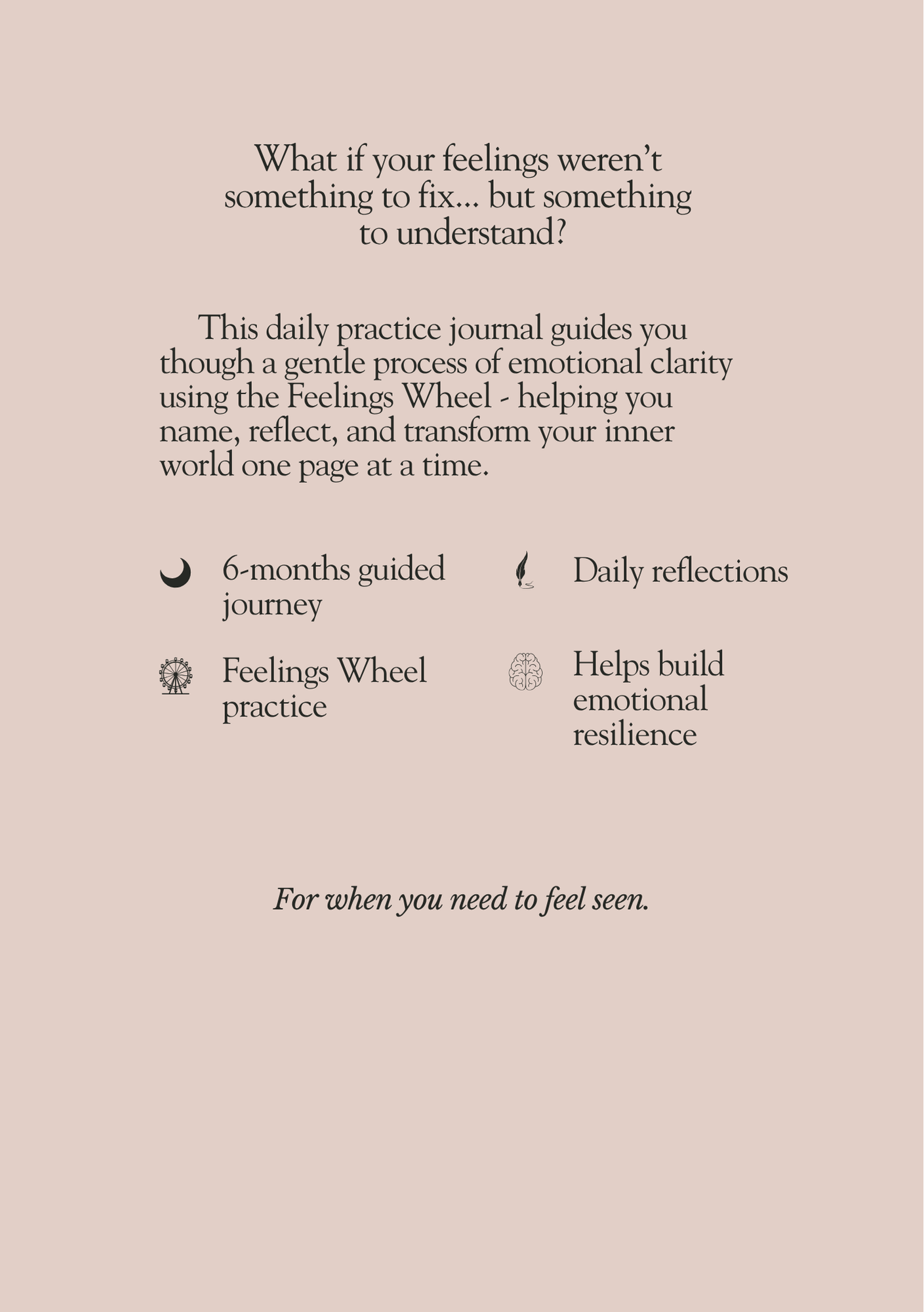 Emotions Wheel Journal | Feelings Wheel Journal | A Guided Journal for Emotional Clarity | Monthly Reflection Pages | A5 Hardcover